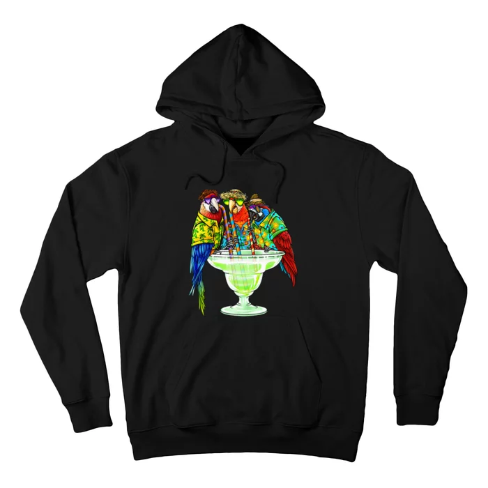 Parrots Drinking Margarita Hawaiian Vacation Birds Hoodie