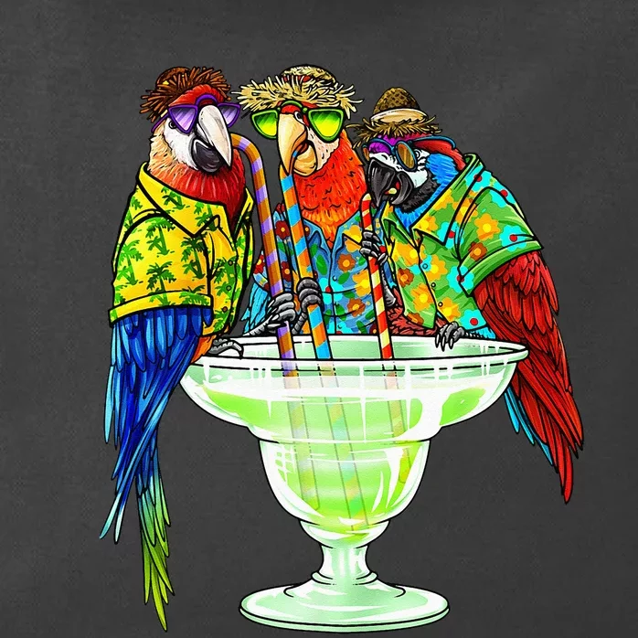 Parrots Drinking Margarita Hawaiian Vacation Birds Zip Tote Bag