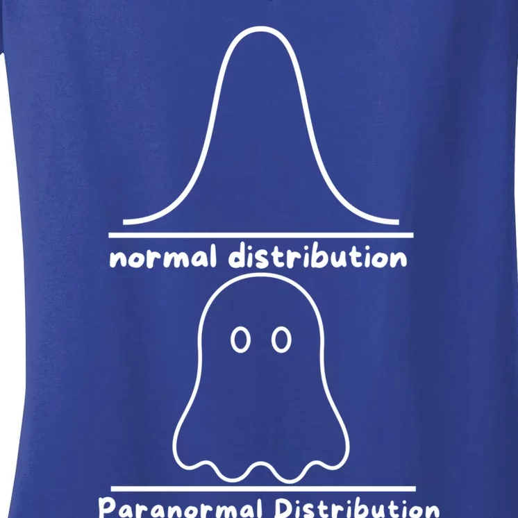 Paranormal Distribution Math Statistics Funny Ghost Math Great Gift Women's V-Neck T-Shirt