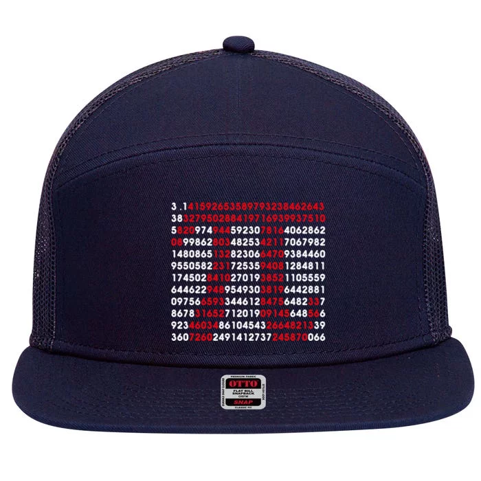 Pi Day Merch Pi Day Math Jokes 7 Panel Mesh Trucker Snapback Hat