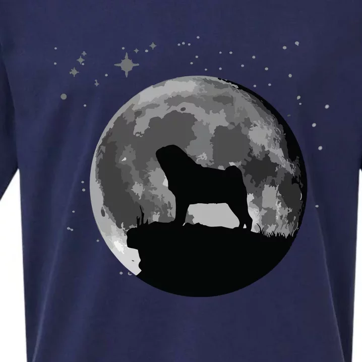 Pug Dog Moon Sueded Cloud Jersey T-Shirt