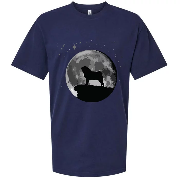 Pug Dog Moon Sueded Cloud Jersey T-Shirt