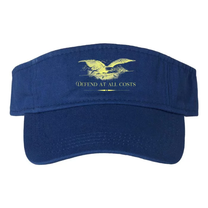 Patriotic Democracy Military Defend Eagle With Flag Valucap Bio-Washed Visor