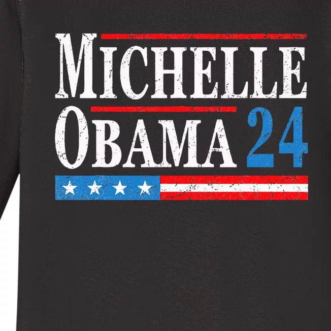 Political Democrat Michelle Obama 2024 Presidential Election Baby Long Sleeve Bodysuit