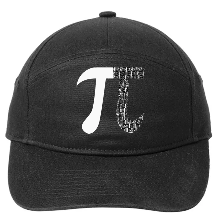 Pi Digits Mathematics Symbol Funny Math Nerd Pi Day 7-Panel Snapback Hat