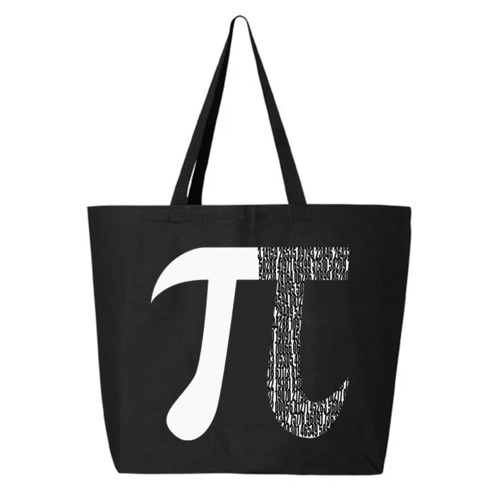 Pi Digits Mathematics Symbol Funny Math Nerd Pi Day 25L Jumbo Tote