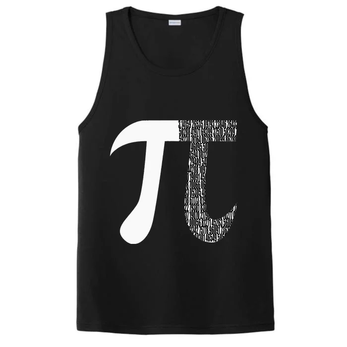 Pi Digits Mathematics Symbol Funny Math Nerd Pi Day Performance Tank