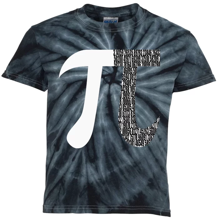 Pi Digits Mathematics Symbol Funny Math Nerd Pi Day Kids Tie-Dye T-Shirt