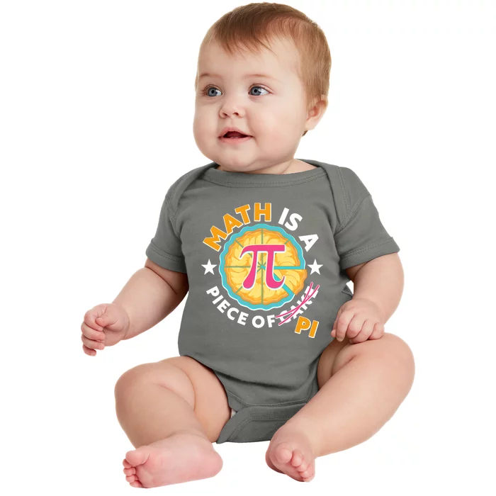 Pi Day Math Is A Piece Of Pi 3 14 Pie Slices Baby Bodysuit