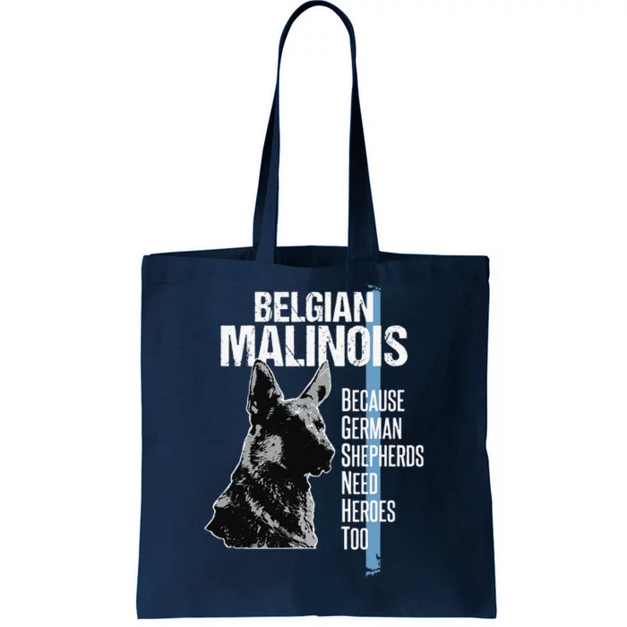 Police Dog Malinois Funny K9 Thin Blue Line Flag Tote Bag