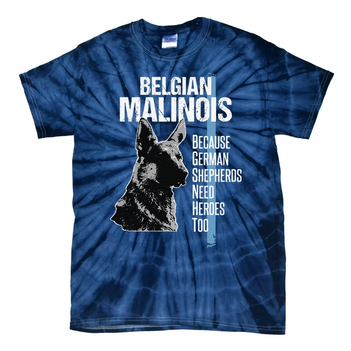 Police Dog Malinois Funny K9 Thin Blue Line Flag Tie-Dye T-Shirt