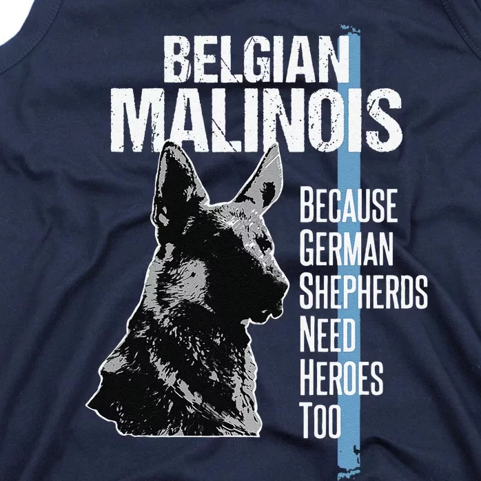 Police Dog Malinois Funny K9 Thin Blue Line Flag Tank Top