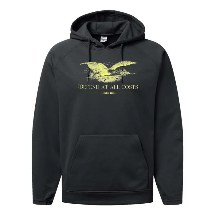 Patriotic Democracy Military Defend Eagle With Flag Performance Fleece Hoodie