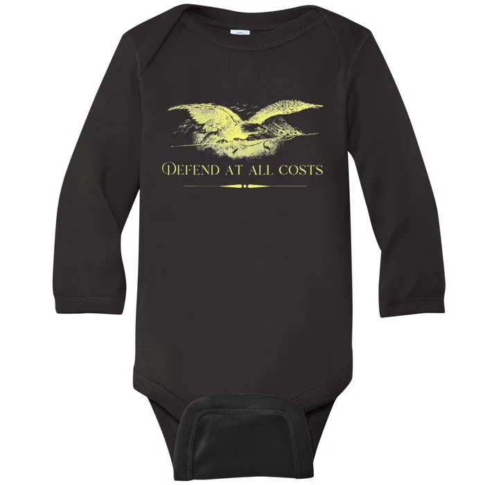 Patriotic Democracy Military Defend Eagle With Flag Baby Long Sleeve Bodysuit