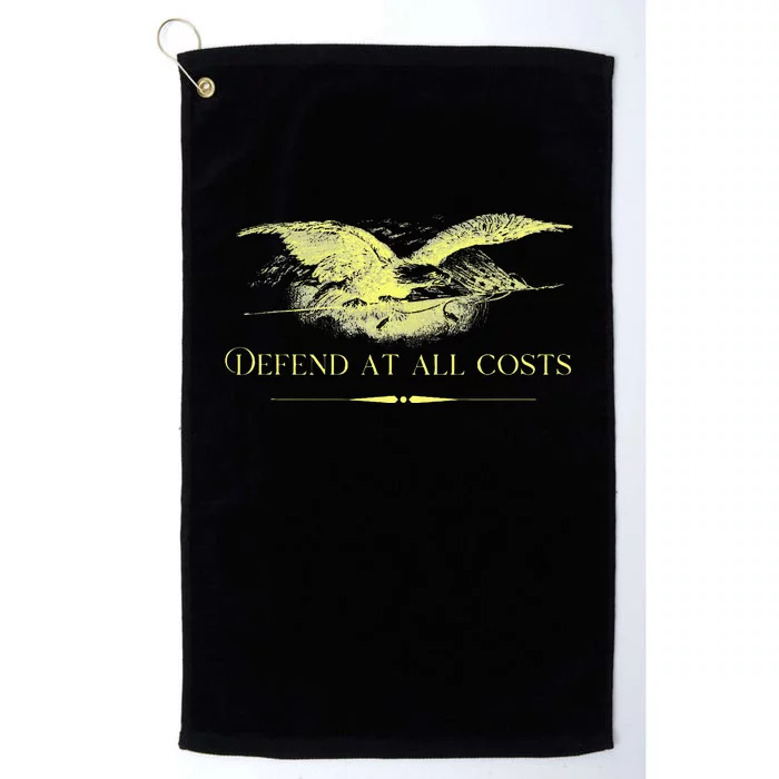 Patriotic Democracy Military Defend Eagle With Flag Platinum Collection Golf Towel