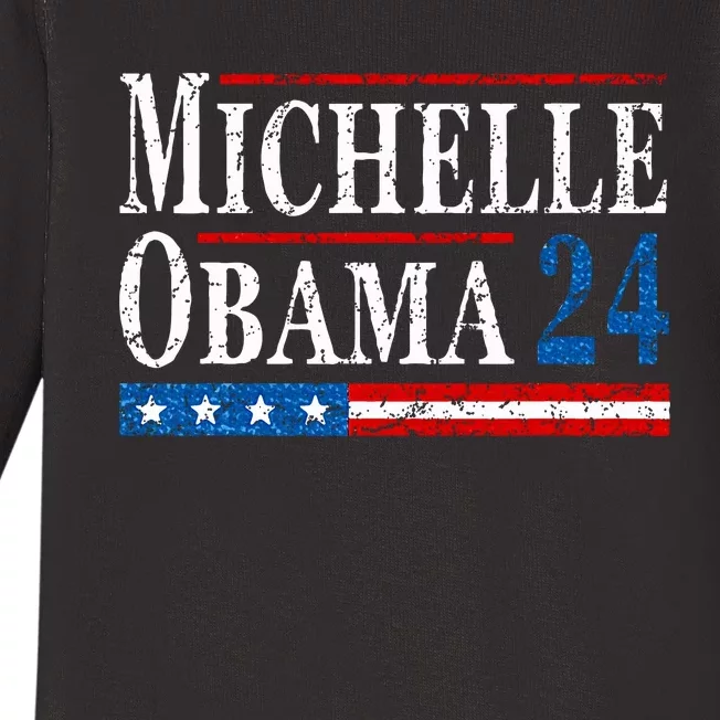 Political Democrat Michelle Obama 2024 Presidential Election Baby Long Sleeve Bodysuit