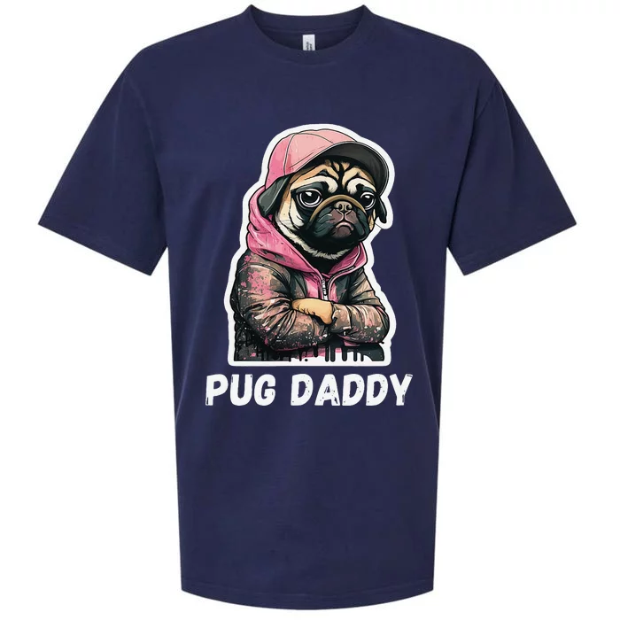 Pug Daddy Moody Cool Pug Funny Dog Pugs Lover Sueded Cloud Jersey T-Shirt