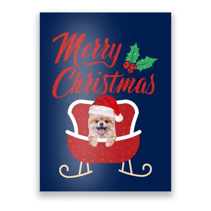 Pomeranian Dog Merry Christmas Design For The Holiday Season! Poster