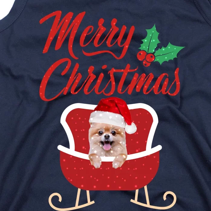 Pomeranian Dog Merry Christmas Design For The Holiday Season! Tank Top