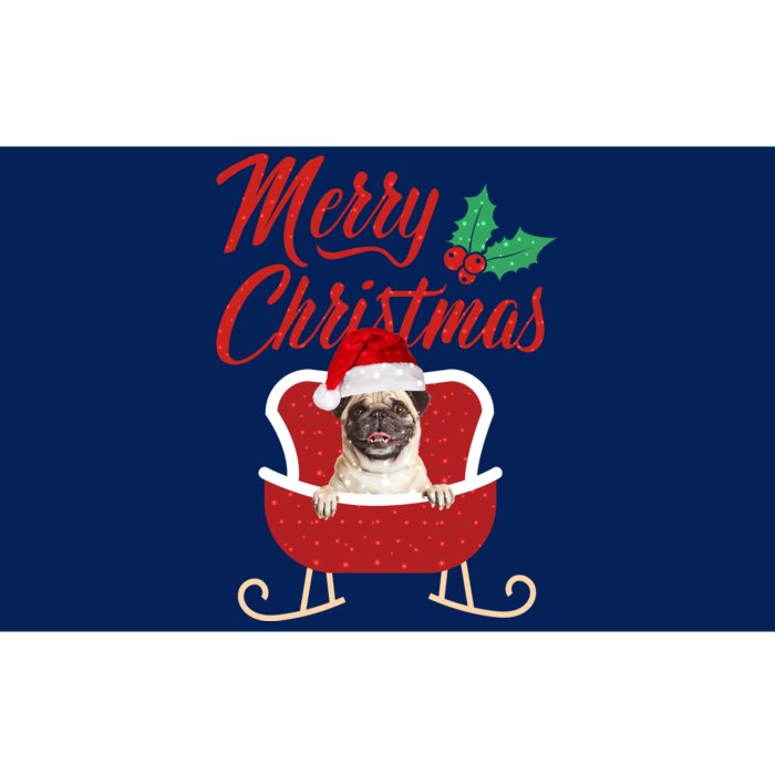 Pug Dog Merry Christmas Design For The Holiday Season! Bumper Sticker