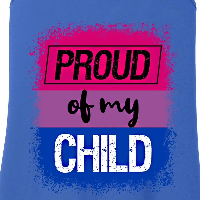 Proud Dad Mom Of My Bi Flag Funny Lgbt Bisexual Pride Gift Ladies Essential Tank