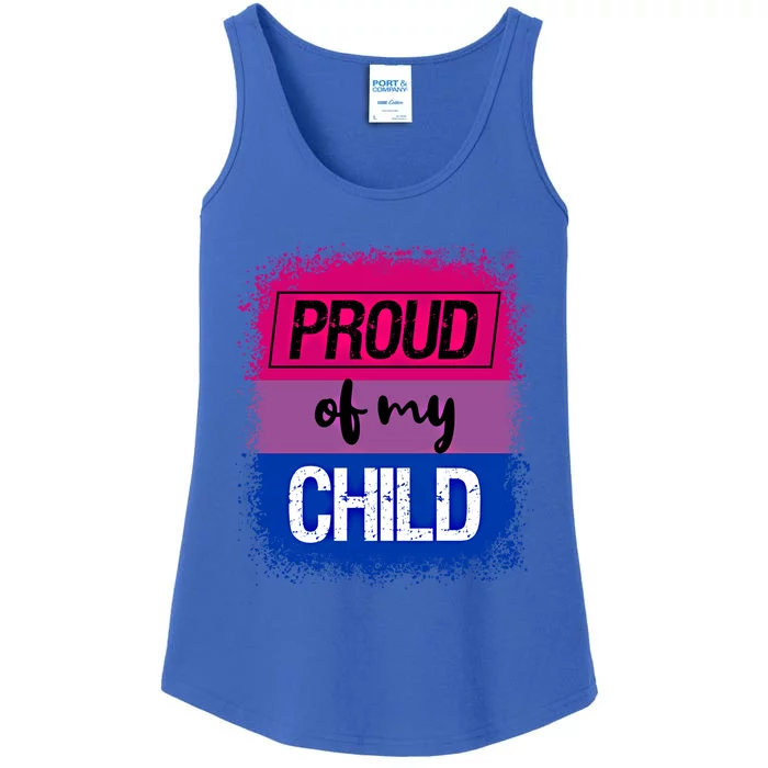 Proud Dad Mom Of My Bi Flag Funny Lgbt Bisexual Pride Gift Ladies Essential Tank