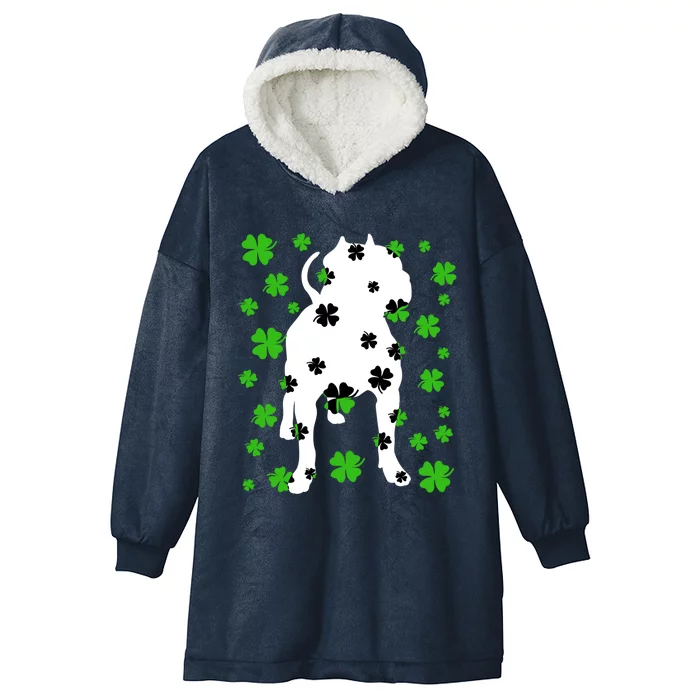 Pitbull Dog Mom Dad St Patricks Day Gift Rescue Saint Paddys Gift Hooded Wearable Blanket