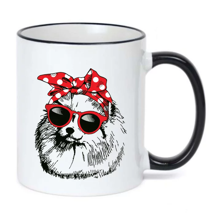 Pomeranian Dog Mom Bandana Sunglasses Mothers Day Black Color Changing Mug