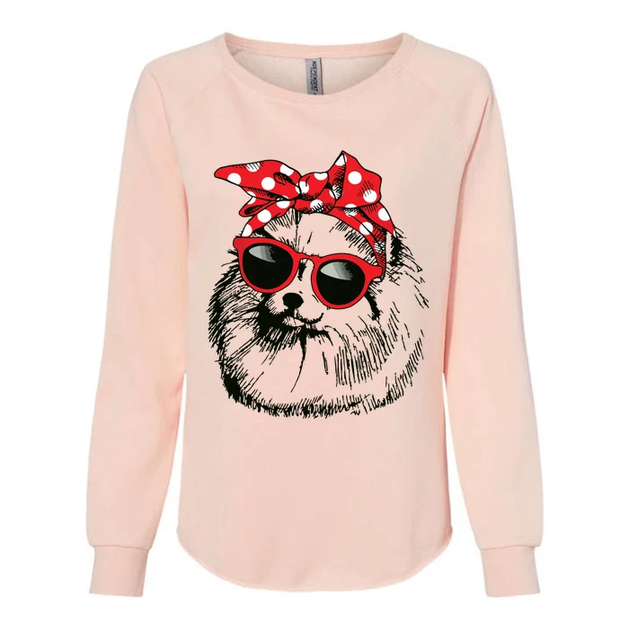 Pomeranian Dog Mom Bandana Sunglasses Mothers Day Womens California Wash Sweatshirt