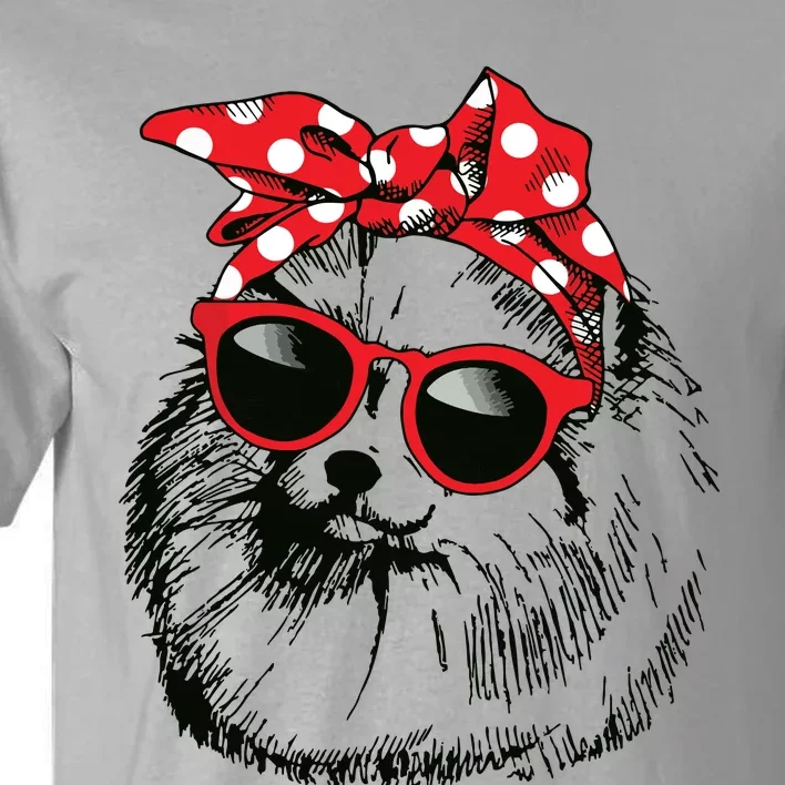 Pomeranian Dog Mom Bandana Sunglasses Mothers Day Tall T-Shirt