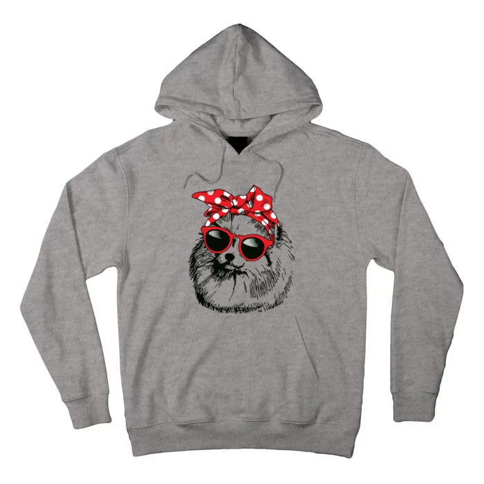 Pomeranian Dog Mom Bandana Sunglasses Mothers Day Tall Hoodie