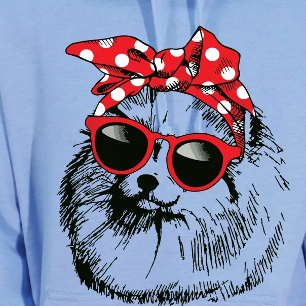 Pomeranian Dog Mom Bandana Sunglasses Mothers Day Unisex Surf Hoodie