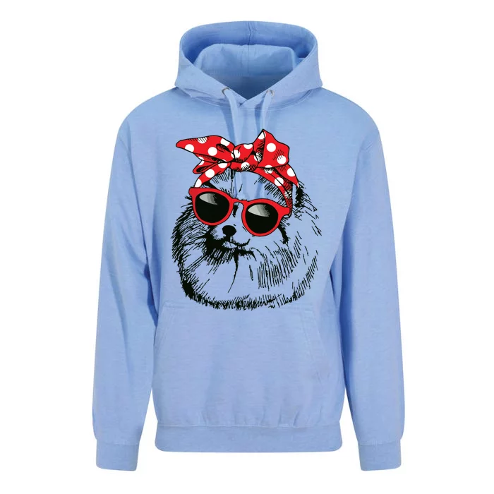 Pomeranian Dog Mom Bandana Sunglasses Mothers Day Unisex Surf Hoodie