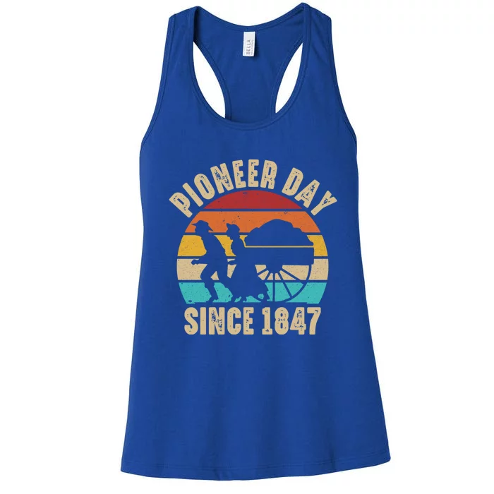 Pioneer Day Mormon Costume Utah Pioneer History Gift Women's Racerback Tank