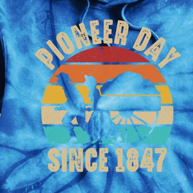 Pioneer Day Mormon Costume Utah Pioneer History Gift Tie Dye Hoodie