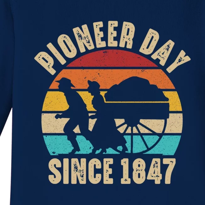 Pioneer Day Mormon Costume Utah Pioneer History Gift Baby Long Sleeve Bodysuit