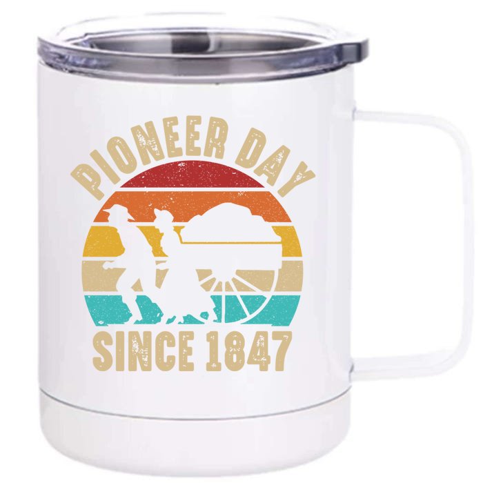 Pioneer Day Mormon Costume Utah Pioneer History Gift Front & Back 12oz Stainless Steel Tumbler Cup