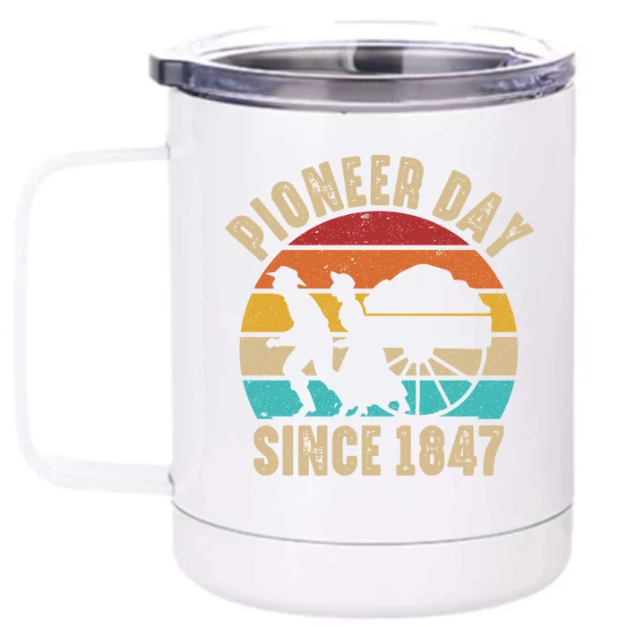 Pioneer Day Mormon Costume Utah Pioneer History Gift Front & Back 12oz Stainless Steel Tumbler Cup