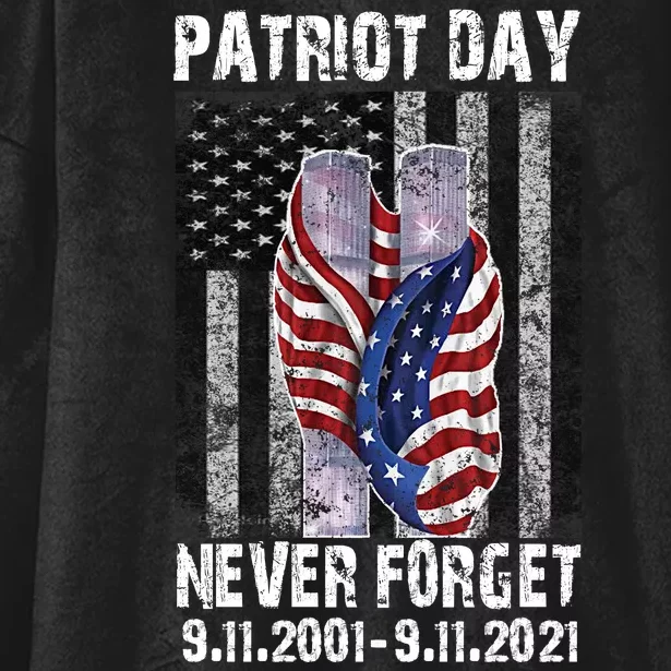 Patriot Day Never Forget 9/11 20th Anniversary Hooded Wearable Blanket