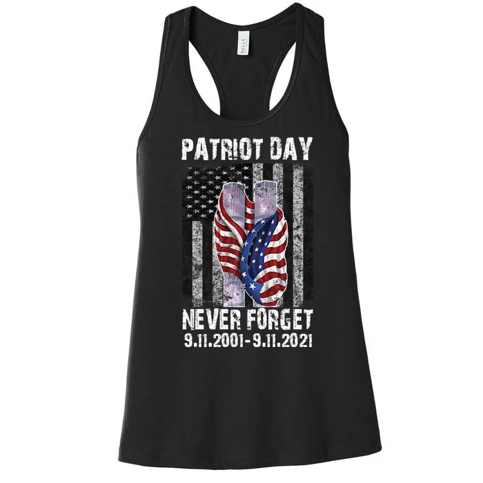 Patriot Day Never Forget 9/11 20th Anniversary Women's Racerback Tank