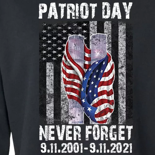 Patriot Day Never Forget 9/11 20th Anniversary Cropped Pullover Crew