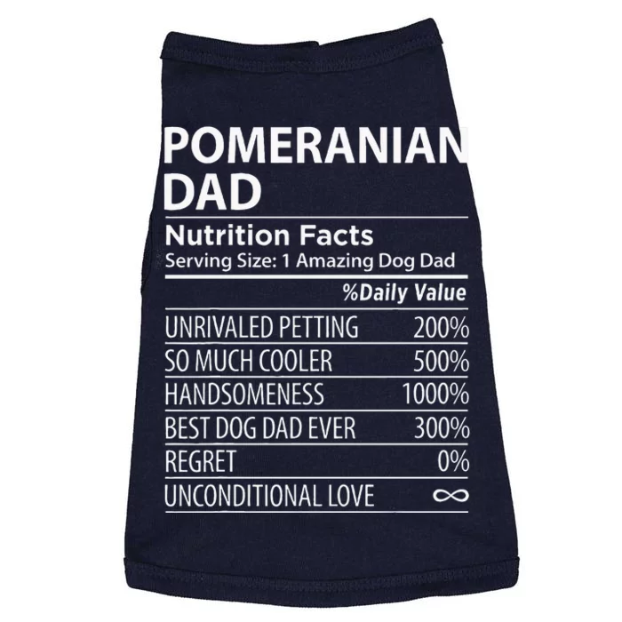 Pomeranian Dad Nutrition Facts Funny Pomeranian Dog Owner Doggie Tank