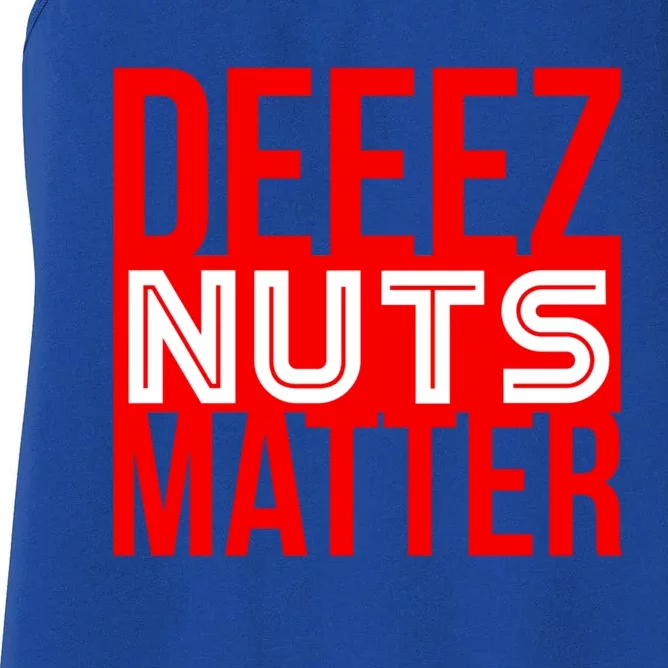 Patriotic Deez Nuts Matter Political Joke Black Lives Xmas Funny Gift Women's Racerback Tank