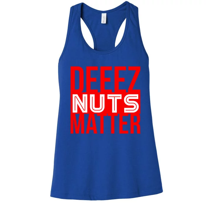 Patriotic Deez Nuts Matter Political Joke Black Lives Xmas Funny Gift Women's Racerback Tank