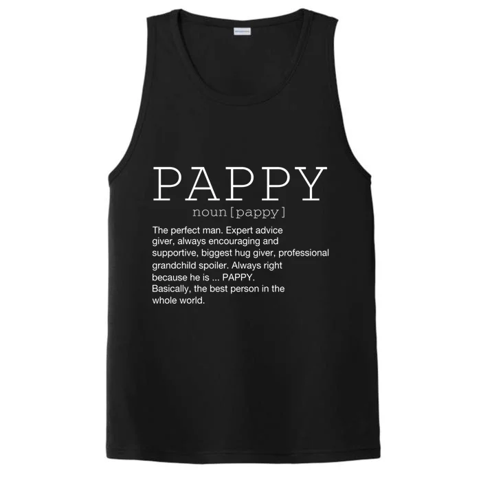 Pappy Definition Noun Grandpa Grandparents Day Funny Cool Gift Performance Tank