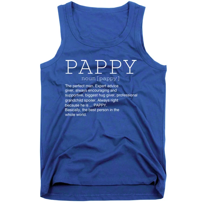 Pappy Definition Noun Grandpa Grandparents Day Funny Cool Gift Tank Top