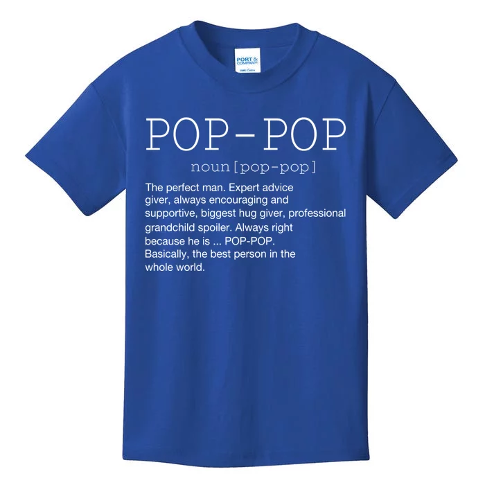 PopPop Definition Noun Grandpa Grandparents Day Funny Gift Kids T-Shirt