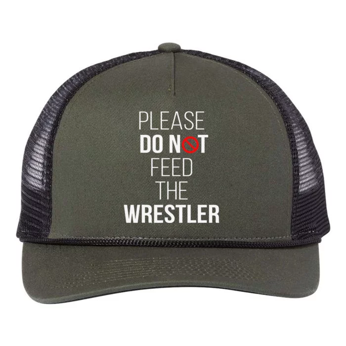 Please Do Not Feed The Wrestler Funny Wrestling Coach Retro Rope Trucker Hat Cap