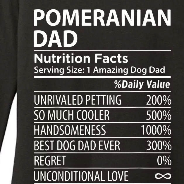 Pomeranian Dad Nutrition Facts Funny Pomeranian Dog Owner Womens CVC Long Sleeve Shirt