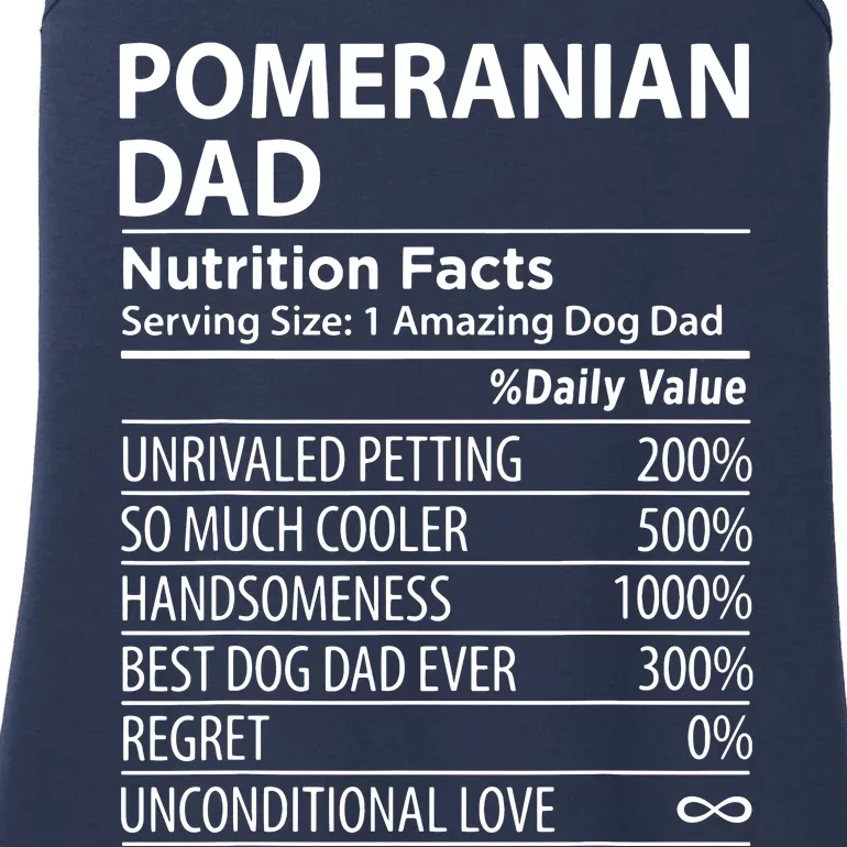 Pomeranian Dad Nutrition Facts Funny Pomeranian Dog Owner Ladies Essential Tank